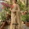 Elegant Fendy Sartin Saree with Contrast Embroidered Blouse